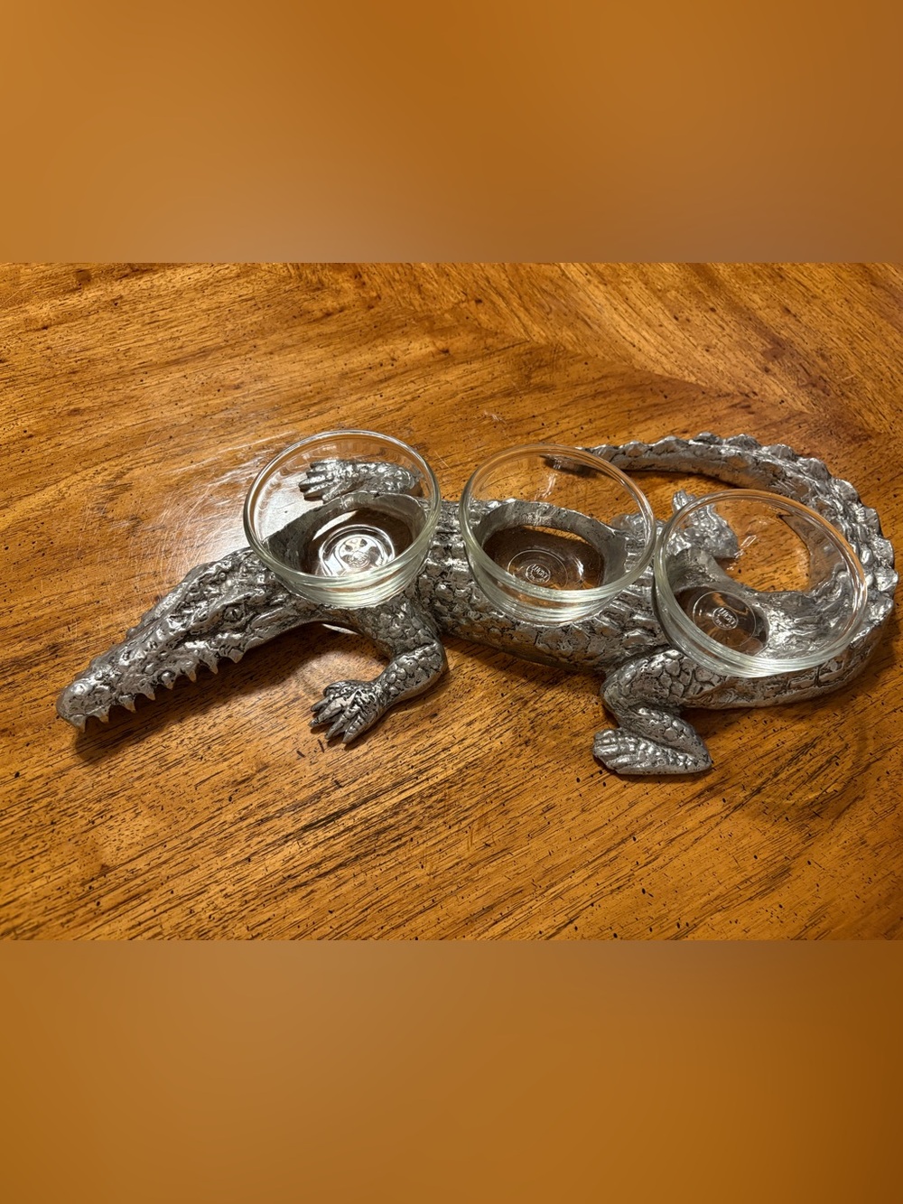 Rare Pottery Barn Alligator Condiment Set Spooky Bone Yard Halloween